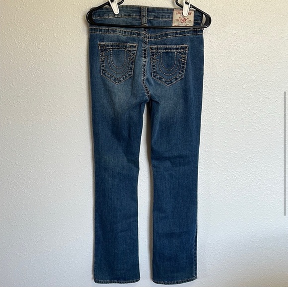 True Religion BECCA Mid Rise Boot Cut Jeans Blue Denim Style Size 29 - Picture 4 of 9